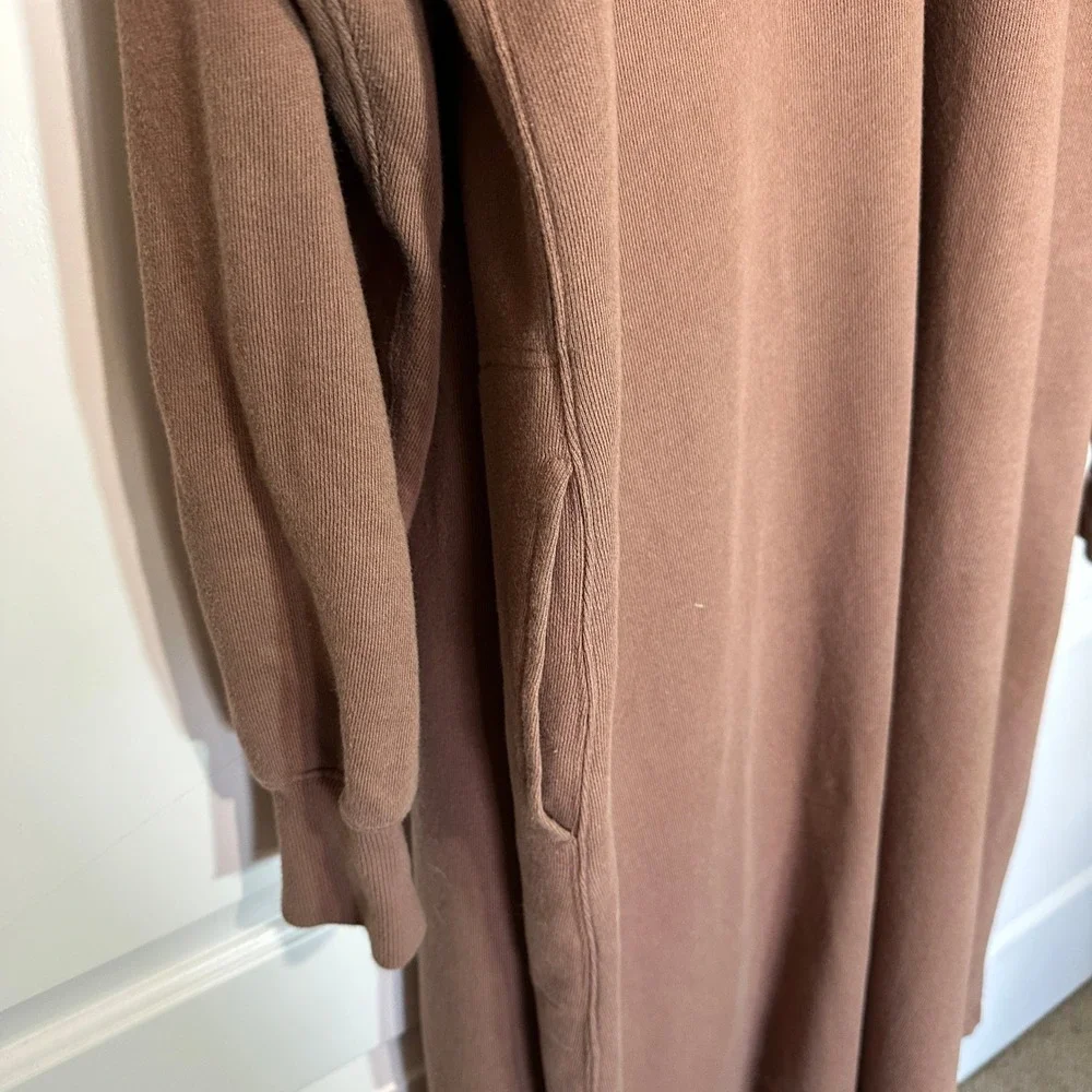 Free People Red Eye Cardigan M/L Duster Fp Beach Oversized‎ Lagenlook Brown Boho - Picture 3 of 6